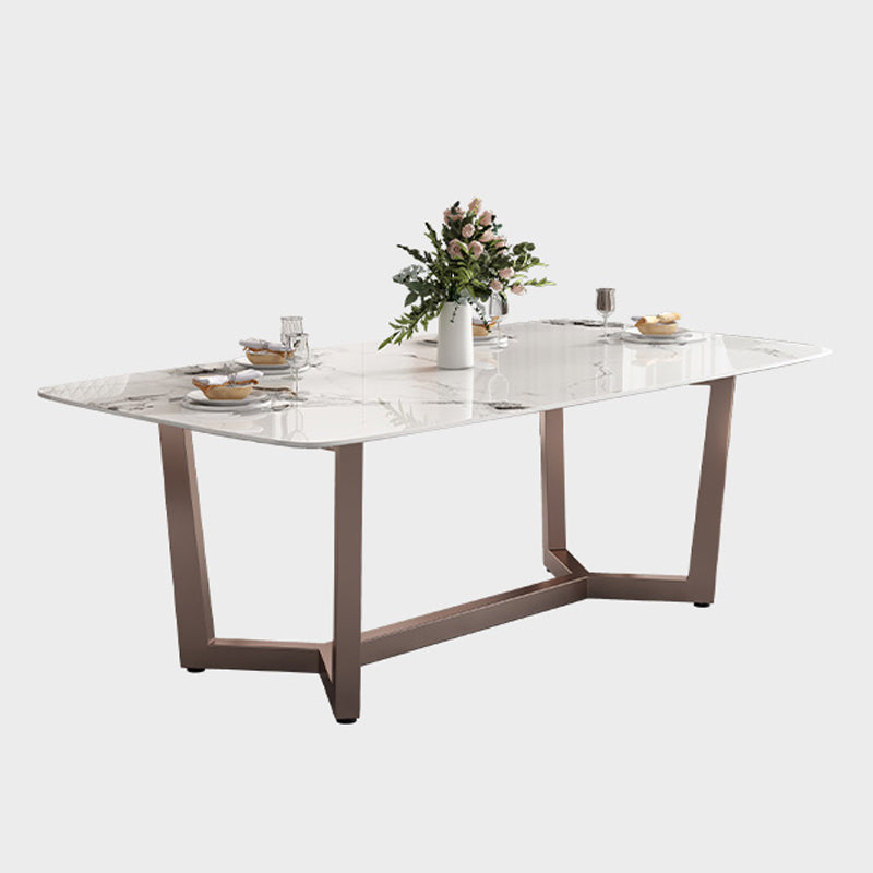 Traditional Luxury Dining Table Rectangle Sintered Stone Trestle Base Table Without Chairs Clearhalo ' dining_table' 'Dining Tables & Seating' 'Dining Tables' 'furn' 'furn_dining_table' 'Furniture' 'furniture_dining_table' 'Kitchen & Dining Furniture' 'kitchen&dining_furn' 'kitchen' 'kitchen_dining_table' 4238976