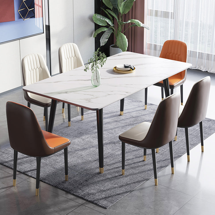 Sintered Stone Dining Table 4 Legs Base Rectangle Table for Home Clearhalo ' dining_table' 'Dining Tables & Seating' 'Dining Tables' 'furn' 'furn_dining_table' 'Furniture' 'furniture_dining_table' 'Kitchen & Dining Furniture' 'kitchen&dining_furn' 'kitchen' 'kitchen_dining_table' 4239000