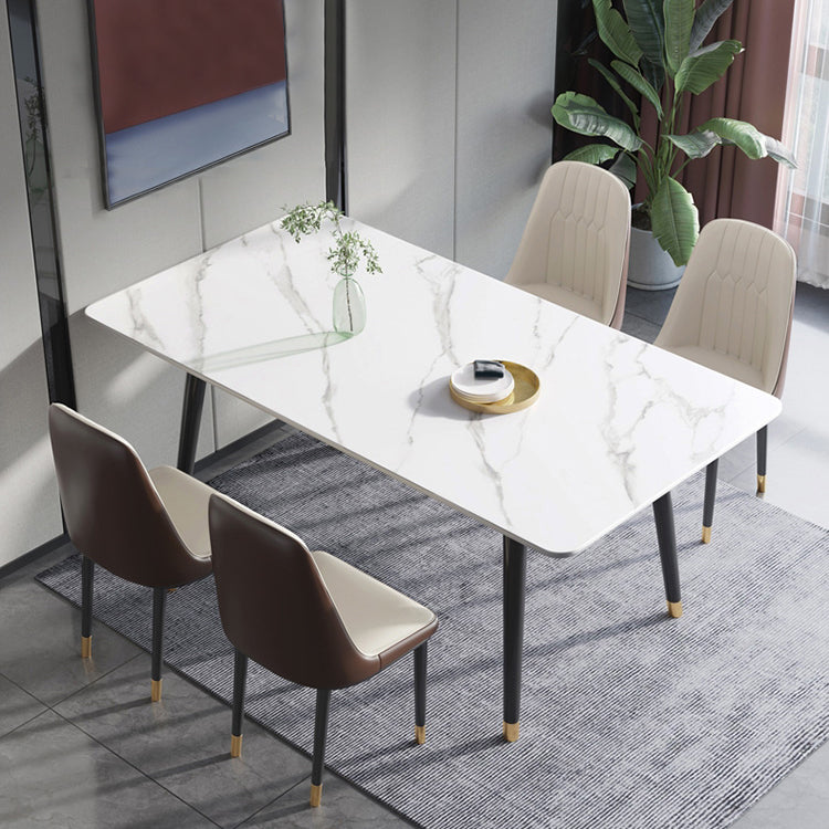 Sintered Stone Dining Table 4 Legs Base Rectangle Table for Home Clearhalo ' dining_table' 'Dining Tables & Seating' 'Dining Tables' 'furn' 'furn_dining_table' 'Furniture' 'furniture_dining_table' 'Kitchen & Dining Furniture' 'kitchen&dining_furn' 'kitchen' 'kitchen_dining_table' 4239002