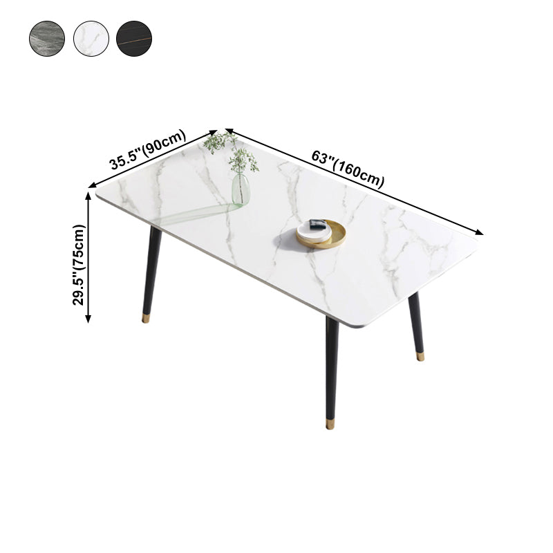 Sintered Stone Dining Table 4 Legs Base Rectangle Table for Home Clearhalo ' dining_table' 'Dining Tables & Seating' 'Dining Tables' 'furn' 'furn_dining_table' 'Furniture' 'furniture_dining_table' 'Kitchen & Dining Furniture' 'kitchen&dining_furn' 'kitchen' 'kitchen_dining_table' 4239012