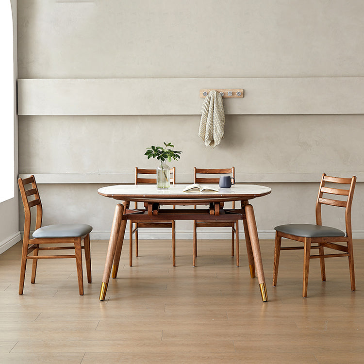 Modern White Round Dining Table Sintered Stone Kitchen Dining Table with 4 Legs Base Clearhalo ' dining_table' 'Dining Tables & Seating' 'Dining Tables' 'furn' 'furn_dining_table' 'Furniture' 'furniture_dining_table' 'Kitchen & Dining Furniture' 'kitchen&dining_furn' 'kitchen' 'kitchen_dining_table' 4239013