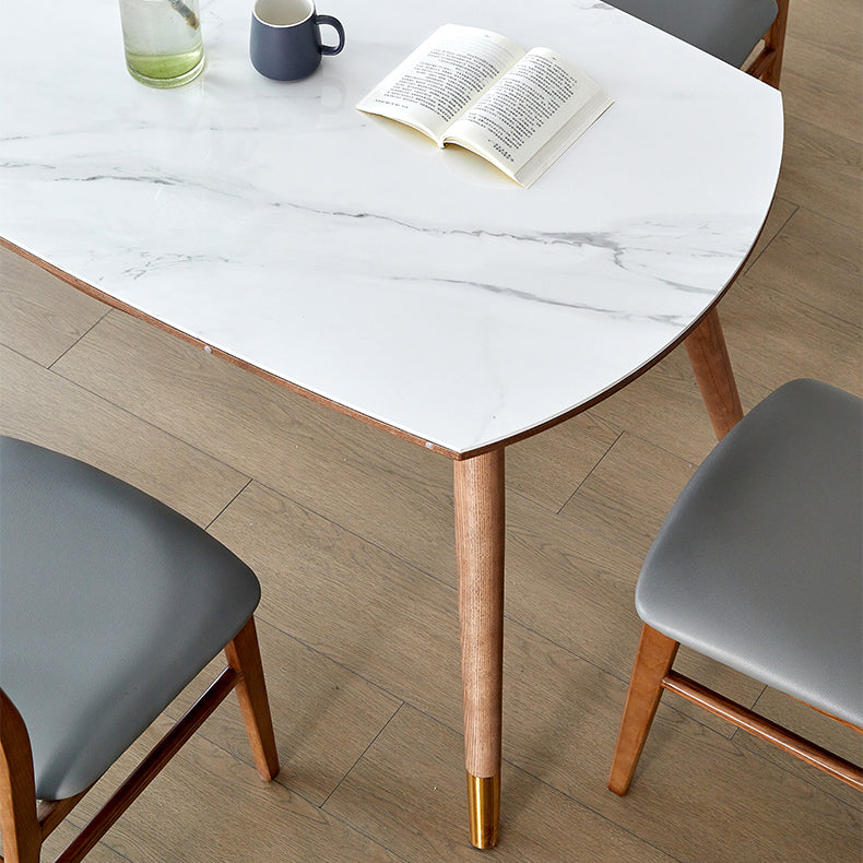 Modern White Round Dining Table Sintered Stone Kitchen Dining Table with 4 Legs Base Clearhalo ' dining_table' 'Dining Tables & Seating' 'Dining Tables' 'furn' 'furn_dining_table' 'Furniture' 'furniture_dining_table' 'Kitchen & Dining Furniture' 'kitchen&dining_furn' 'kitchen' 'kitchen_dining_table' 4239018