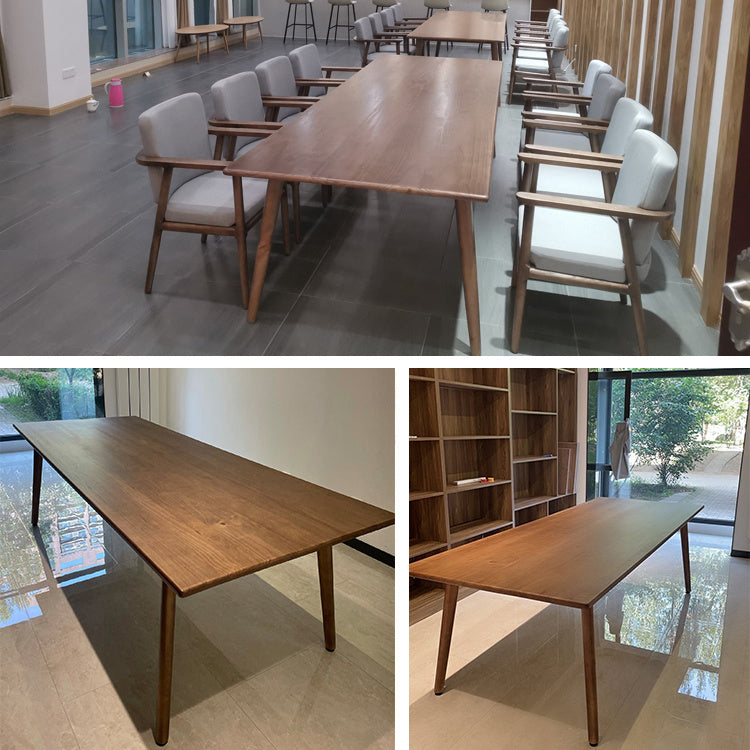 Contemporary Solid Wood Brown Table Rectangle Standard Dining Table for Kitchen Clearhalo ' dining_table' 'Dining Tables & Seating' 'Dining Tables' 'furn' 'furn_dining_table' 'Furniture' 'furniture_dining_table' 'Kitchen & Dining Furniture' 'kitchen&dining_furn' 'kitchen' 'kitchen_dining_table' 4239033