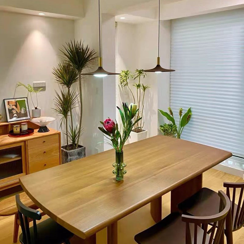 Rectangle Casual Dining Table Wood Color Fixed Table with Pinewood Solid Wood Clearhalo ' dining_table' 'Dining Tables & Seating' 'Dining Tables' 'furn' 'furn_dining_table' 'Furniture' 'furniture_dining_table' 'Kitchen & Dining Furniture' 'kitchen&dining_furn' 'kitchen' 'kitchen_dining_table' 4239048