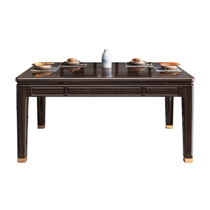 54.3"L x 33.5"W x 29.5"H Rectangle 4 Legs Luxury Table Fixed Table for Dining Room Wood Without Chairs Clearhalo ' dining_table' 'Dining Tables & Seating' 'Dining Tables' 'furn' 'furn_dining_table' 'Furniture' 'furniture_dining_table' 'Kitchen & Dining Furniture' 'kitchen&dining_furn' 'kitchen' 'kitchen_dining_table' 4239060