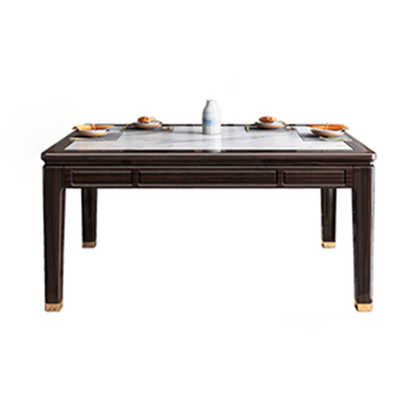 54.3"L x 33.5"W x 29.5"H Rectangle 4 Legs Luxury Table Fixed Table for Dining Room Stone Without Chairs Clearhalo ' dining_table' 'Dining Tables & Seating' 'Dining Tables' 'furn' 'furn_dining_table' 'Furniture' 'furniture_dining_table' 'Kitchen & Dining Furniture' 'kitchen&dining_furn' 'kitchen' 'kitchen_dining_table' 4239061