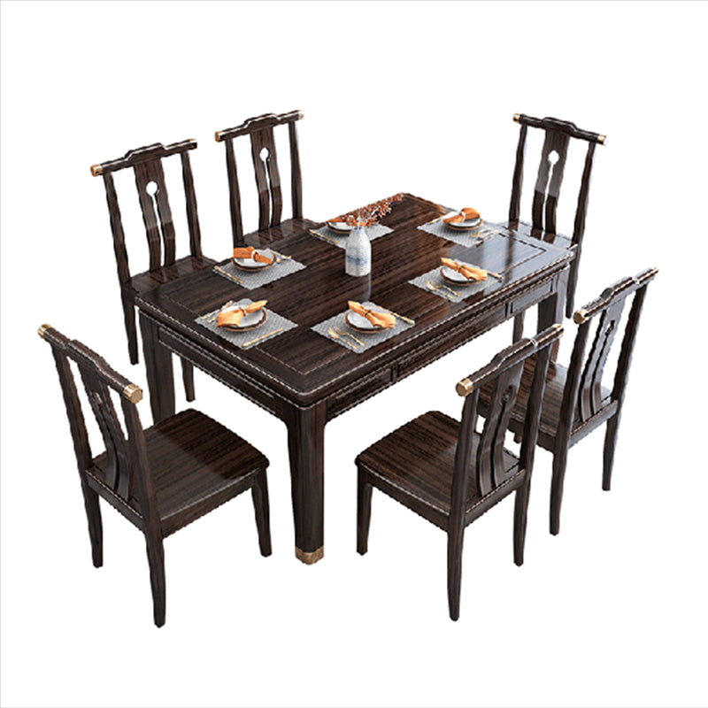 54.3"L x 33.5"W x 29.5"H Rectangle 4 Legs Luxury Table Fixed Table for Dining Room Clearhalo ' dining_table' 'Dining Tables & Seating' 'Dining Tables' 'furn' 'furn_dining_table' 'Furniture' 'furniture_dining_table' 'Kitchen & Dining Furniture' 'kitchen&dining_furn' 'kitchen' 'kitchen_dining_table' 4239064