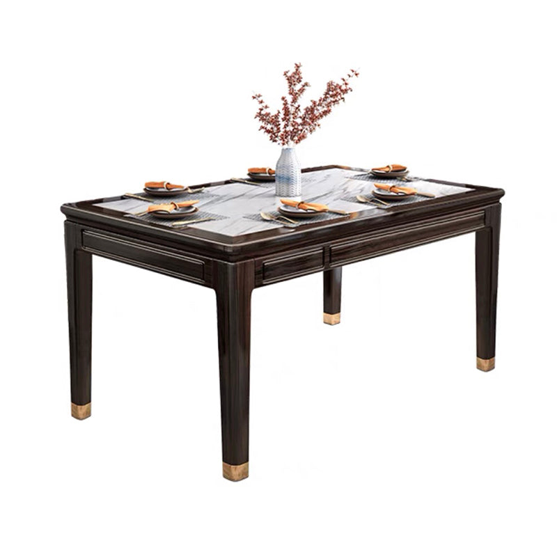 54.3"L x 33.5"W x 29.5"H Rectangle 4 Legs Luxury Table Fixed Table for Dining Room Clearhalo ' dining_table' 'Dining Tables & Seating' 'Dining Tables' 'furn' 'furn_dining_table' 'Furniture' 'furniture_dining_table' 'Kitchen & Dining Furniture' 'kitchen&dining_furn' 'kitchen' 'kitchen_dining_table' 4239065