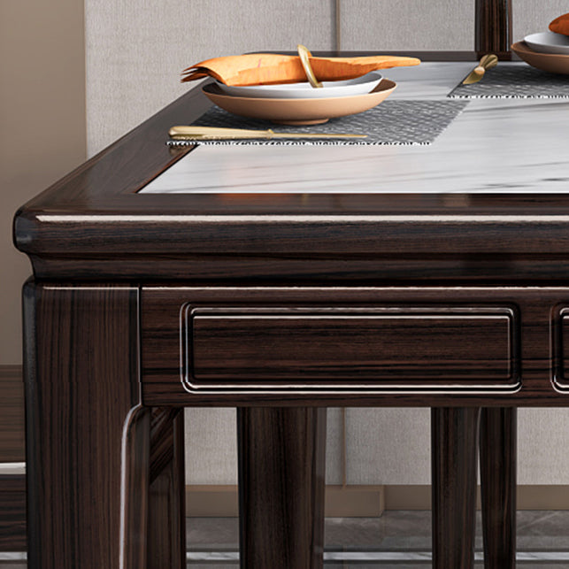 54.3"L x 33.5"W x 29.5"H Rectangle 4 Legs Luxury Table Fixed Table for Dining Room Clearhalo ' dining_table' 'Dining Tables & Seating' 'Dining Tables' 'furn' 'furn_dining_table' 'Furniture' 'furniture_dining_table' 'Kitchen & Dining Furniture' 'kitchen&dining_furn' 'kitchen' 'kitchen_dining_table' 4239066