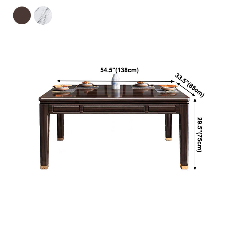 54.3"L x 33.5"W x 29.5"H Rectangle 4 Legs Luxury Table Fixed Table for Dining Room Clearhalo ' dining_table' 'Dining Tables & Seating' 'Dining Tables' 'furn' 'furn_dining_table' 'Furniture' 'furniture_dining_table' 'Kitchen & Dining Furniture' 'kitchen&dining_furn' 'kitchen' 'kitchen_dining_table' 4239071