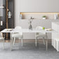 Modern White Dining Table Rectangle Sintered Stone Dining Table with Acrylic Legs Clearhalo ' dining_table' 'Dining Tables & Seating' 'Dining Tables' 'furn' 'furn_dining_table' 'Furniture' 'furniture_dining_table' 'Kitchen & Dining Furniture' 'kitchen&dining_furn' 'kitchen' 'kitchen_dining_table' 4239074