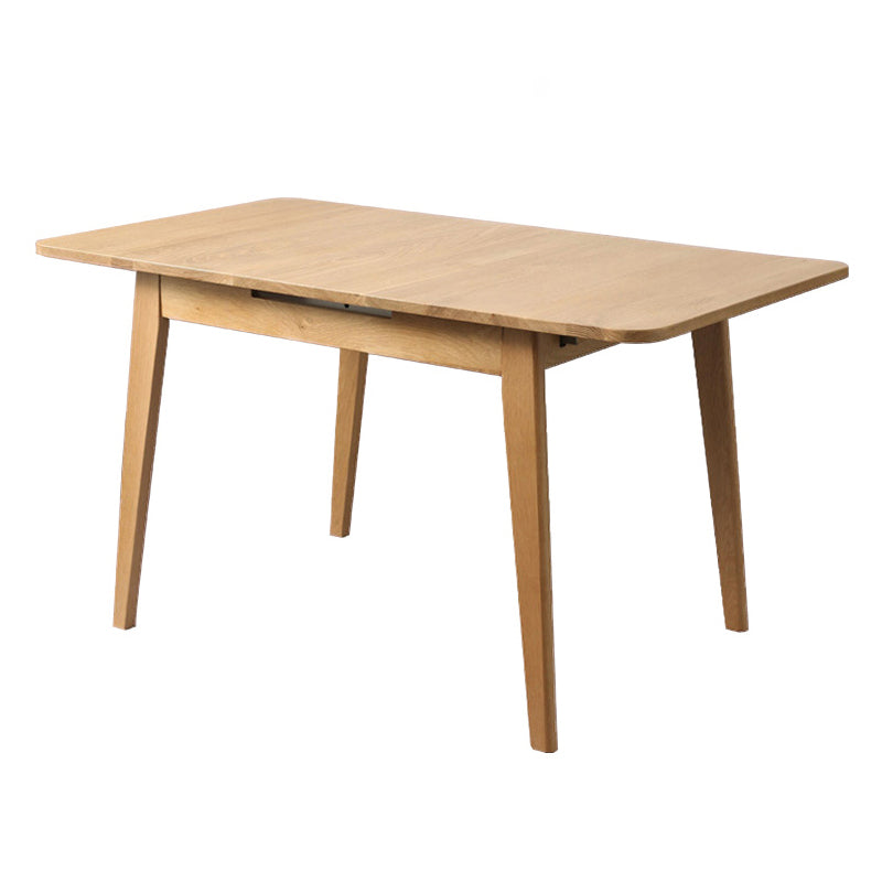 Rectangle 4 Legs Dining Table Wood Color Extendable Table with Oakwood Solid Wood Without Chairs Clearhalo ' dining_table' 'Dining Tables & Seating' 'Dining Tables' 'furn' 'furn_dining_table' 'Furniture' 'furniture_dining_table' 'Kitchen & Dining Furniture' 'kitchen&dining_furn' 'kitchen' 'kitchen_dining_table' 4239086