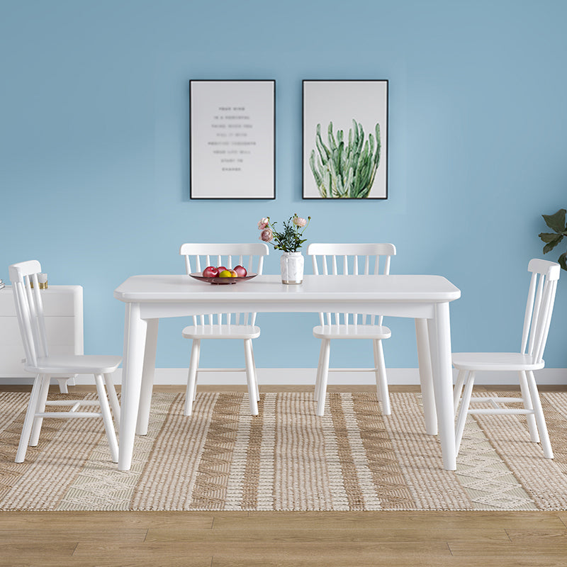 Modern Style White Dining Table Rectangle Solid Wood Dining Table with 4 Legs Clearhalo ' dining_table' 'Dining Tables & Seating' 'Dining Tables' 'Furniture' 'furniture_dining_table' 'Kitchen & Dining Furniture' 'kitchen&dining_furn' 'kitchen' 'kitchen_dining_table' 4239103