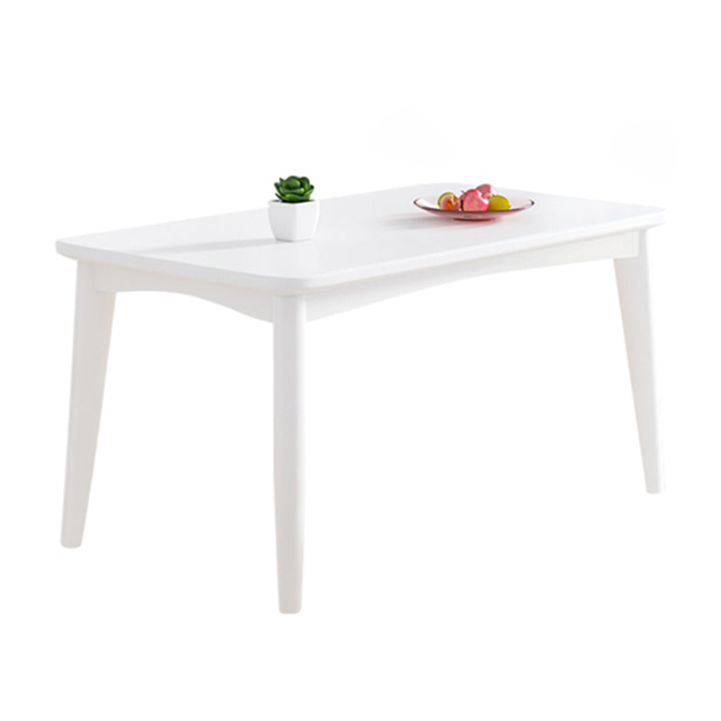 Modern Style White Dining Table Rectangle Solid Wood Dining Table with 4 Legs Clearhalo ' dining_table' 'Dining Tables & Seating' 'Dining Tables' 'Furniture' 'furniture_dining_table' 'Kitchen & Dining Furniture' 'kitchen&dining_furn' 'kitchen' 'kitchen_dining_table' 4239104