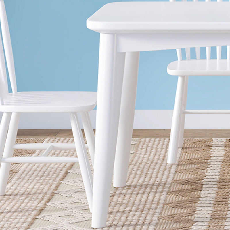 Modern Style White Dining Table Rectangle Solid Wood Dining Table with 4 Legs Clearhalo ' dining_table' 'Dining Tables & Seating' 'Dining Tables' 'Furniture' 'furniture_dining_table' 'Kitchen & Dining Furniture' 'kitchen&dining_furn' 'kitchen' 'kitchen_dining_table' 4239107