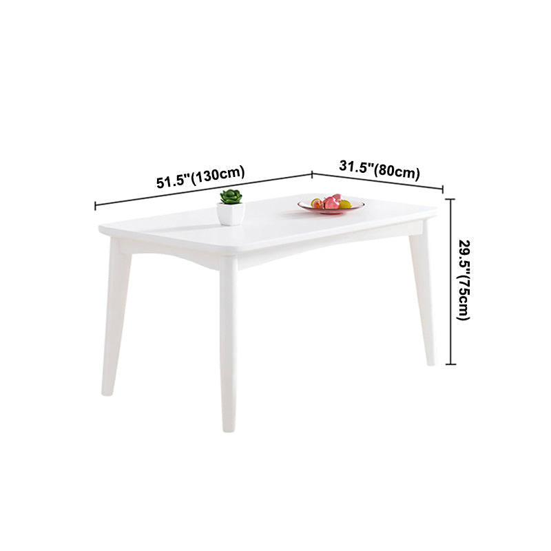 Modern Style White Dining Table Rectangle Solid Wood Dining Table with 4 Legs Clearhalo ' dining_table' 'Dining Tables & Seating' 'Dining Tables' 'Furniture' 'furniture_dining_table' 'Kitchen & Dining Furniture' 'kitchen&dining_furn' 'kitchen' 'kitchen_dining_table' 4239112