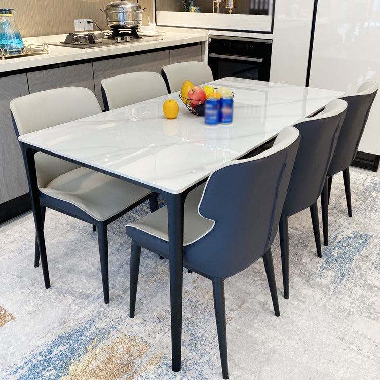 Sintered Stone White Dining Table Industrial 4 Legs Table for Dining Room Clearhalo ' dining_table' 'Dining Tables & Seating' 'Dining Tables' 'furn' 'furn_dining_table' 'Furniture' 'furniture_dining_table' 'Kitchen & Dining Furniture' 'kitchen&dining_furn' 'kitchen' 'kitchen_dining_table' 4239115