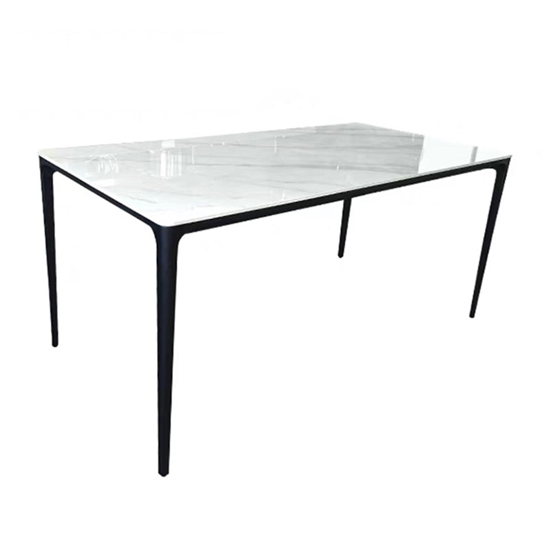 Sintered Stone White Dining Table Industrial 4 Legs Table for Dining Room Without Chairs Clearhalo ' dining_table' 'Dining Tables & Seating' 'Dining Tables' 'furn' 'furn_dining_table' 'Furniture' 'furniture_dining_table' 'Kitchen & Dining Furniture' 'kitchen&dining_furn' 'kitchen' 'kitchen_dining_table' 4239119