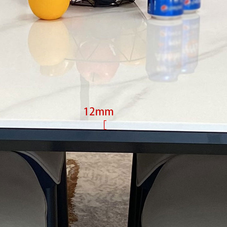 Sintered Stone White Dining Table Industrial 4 Legs Table for Dining Room Clearhalo ' dining_table' 'Dining Tables & Seating' 'Dining Tables' 'furn' 'furn_dining_table' 'Furniture' 'furniture_dining_table' 'Kitchen & Dining Furniture' 'kitchen&dining_furn' 'kitchen' 'kitchen_dining_table' 4239122