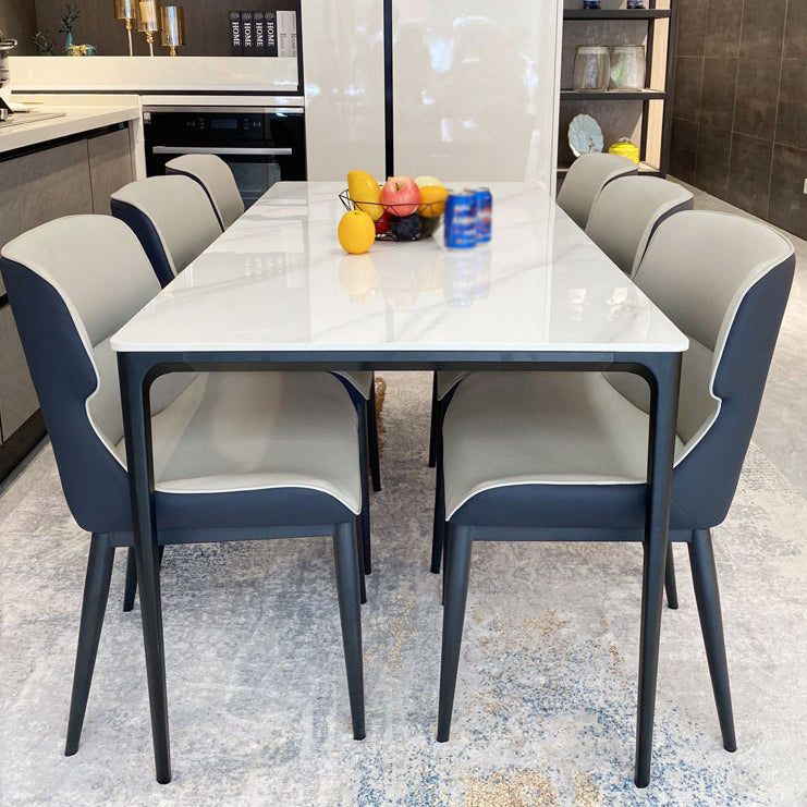 Sintered Stone White Dining Table Industrial 4 Legs Table for Dining Room Clearhalo ' dining_table' 'Dining Tables & Seating' 'Dining Tables' 'furn' 'furn_dining_table' 'Furniture' 'furniture_dining_table' 'Kitchen & Dining Furniture' 'kitchen&dining_furn' 'kitchen' 'kitchen_dining_table' 4239125