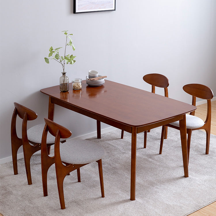 Modern Rectangle Dining Table Solid Wood 4 Legs Dining Table for Home Use Walnut Without Chairs Clearhalo ' dining_table' 'Dining Tables & Seating' 'Dining Tables' 'furn' 'furn_dining_table' 'Furniture' 'furniture_dining_table' 'Kitchen & Dining Furniture' 'kitchen&dining_furn' 'kitchen' 'kitchen_dining_table' 4239135