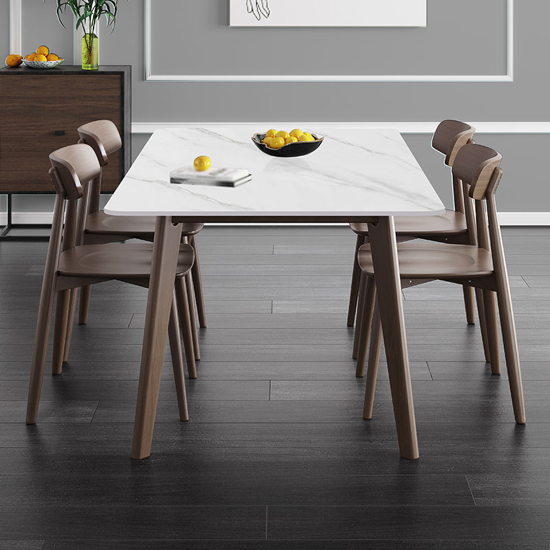 Rectangle Industrial Dining Table White Fixed Table with Sintered Stone Clearhalo ' dining_table' 'Dining Tables & Seating' 'Dining Tables' 'furn' 'furn_dining_table' 'Furniture' 'furniture_dining_table' 'Kitchen & Dining Furniture' 'kitchen&dining_furn' 'kitchen' 'kitchen_dining_table' 4239150