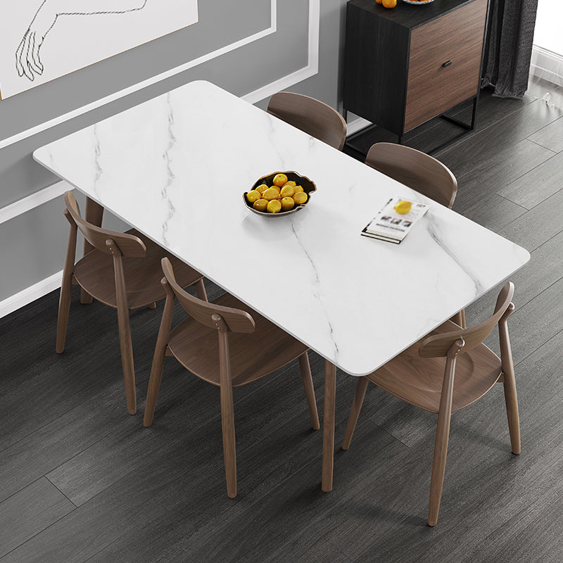 Rectangle Industrial Dining Table White Fixed Table with Sintered Stone Clearhalo ' dining_table' 'Dining Tables & Seating' 'Dining Tables' 'furn' 'furn_dining_table' 'Furniture' 'furniture_dining_table' 'Kitchen & Dining Furniture' 'kitchen&dining_furn' 'kitchen' 'kitchen_dining_table' 4239151