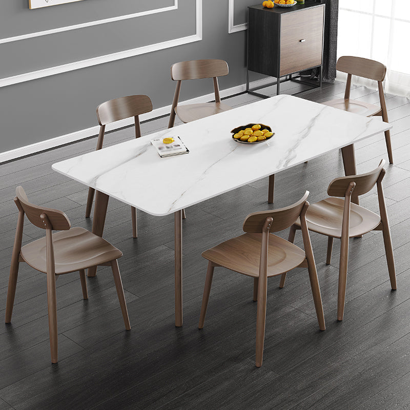 Rectangle Industrial Dining Table White Fixed Table with Sintered Stone Clearhalo ' dining_table' 'Dining Tables & Seating' 'Dining Tables' 'furn' 'furn_dining_table' 'Furniture' 'furniture_dining_table' 'Kitchen & Dining Furniture' 'kitchen&dining_furn' 'kitchen' 'kitchen_dining_table' 4239152