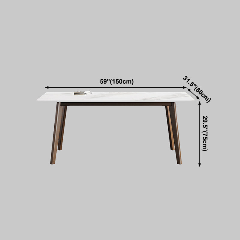 Rectangle Industrial Dining Table White Fixed Table with Sintered Stone Clearhalo ' dining_table' 'Dining Tables & Seating' 'Dining Tables' 'furn' 'furn_dining_table' 'Furniture' 'furniture_dining_table' 'Kitchen & Dining Furniture' 'kitchen&dining_furn' 'kitchen' 'kitchen_dining_table' 4239158
