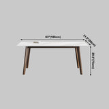 Rectangle Industrial Dining Table White Fixed Table with Sintered Stone Clearhalo ' dining_table' 'Dining Tables & Seating' 'Dining Tables' 'furn' 'furn_dining_table' 'Furniture' 'furniture_dining_table' 'Kitchen & Dining Furniture' 'kitchen&dining_furn' 'kitchen' 'kitchen_dining_table' 4239159