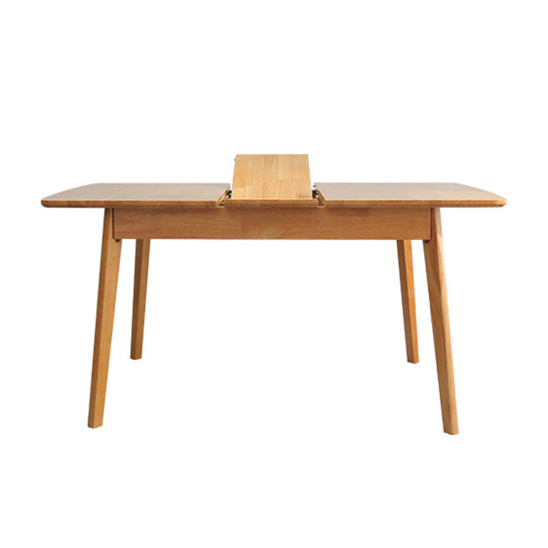 Modern Style Dining Table Rectangle Solid Wood Drop-Leaf Table with 4 Legs Natural Without Chairs Clearhalo ' dining_table' 'Dining Tables & Seating' 'Dining Tables' 'furn' 'furn_dining_table' 'Furniture' 'furniture_dining_table' 'Kitchen & Dining Furniture' 'kitchen&dining_furn' 'kitchen' 'kitchen_dining_table' 4239167