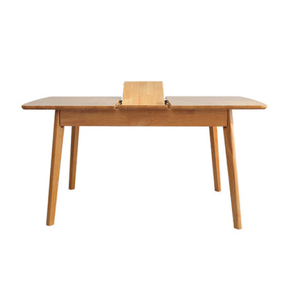 Modern Style Dining Table Rectangle Solid Wood Drop-Leaf Table with 4 Legs Natural Without Chairs Clearhalo ' dining_table' 'Dining Tables & Seating' 'Dining Tables' 'furn' 'furn_dining_table' 'Furniture' 'furniture_dining_table' 'Kitchen & Dining Furniture' 'kitchen&dining_furn' 'kitchen' 'kitchen_dining_table' 4239167