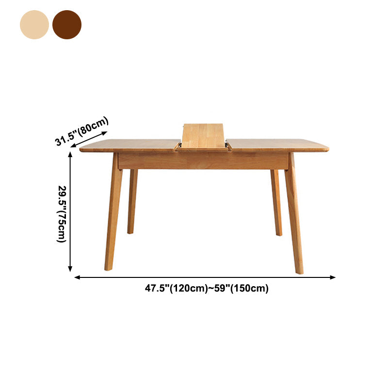 Modern Style Dining Table Rectangle Solid Wood Drop-Leaf Table with 4 Legs Clearhalo ' dining_table' 'Dining Tables & Seating' 'Dining Tables' 'furn' 'furn_dining_table' 'Furniture' 'furniture_dining_table' 'Kitchen & Dining Furniture' 'kitchen&dining_furn' 'kitchen' 'kitchen_dining_table' 4239176