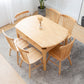 Modern Round Dining Table Brown Solid Wood Drop-Leaf Dining Table with 4 legs Clearhalo ' dining_table' 'Dining Tables & Seating' 'Dining Tables' 'furn' 'furn_dining_table' 'Furniture' 'furniture_dining_table' 'Kitchen & Dining Furniture' 'kitchen&dining_furn' 'kitchen' 'kitchen_dining_table' 4239179