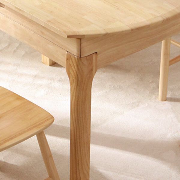 Modern Round Dining Table Brown Solid Wood Drop-Leaf Dining Table with 4 legs Clearhalo ' dining_table' 'Dining Tables & Seating' 'Dining Tables' 'furn' 'furn_dining_table' 'Furniture' 'furniture_dining_table' 'Kitchen & Dining Furniture' 'kitchen&dining_furn' 'kitchen' 'kitchen_dining_table' 4239180