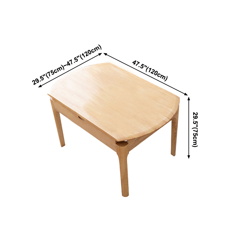 Modern Round Dining Table Brown Solid Wood Drop-Leaf Dining Table with 4 legs Clearhalo ' dining_table' 'Dining Tables & Seating' 'Dining Tables' 'furn' 'furn_dining_table' 'Furniture' 'furniture_dining_table' 'Kitchen & Dining Furniture' 'kitchen&dining_furn' 'kitchen' 'kitchen_dining_table' 4239191