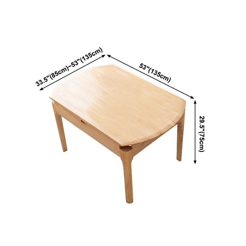 Modern Round Dining Table Brown Solid Wood Drop-Leaf Dining Table with 4 legs Clearhalo ' dining_table' 'Dining Tables & Seating' 'Dining Tables' 'furn' 'furn_dining_table' 'Furniture' 'furniture_dining_table' 'Kitchen & Dining Furniture' 'kitchen&dining_furn' 'kitchen' 'kitchen_dining_table' 4239192