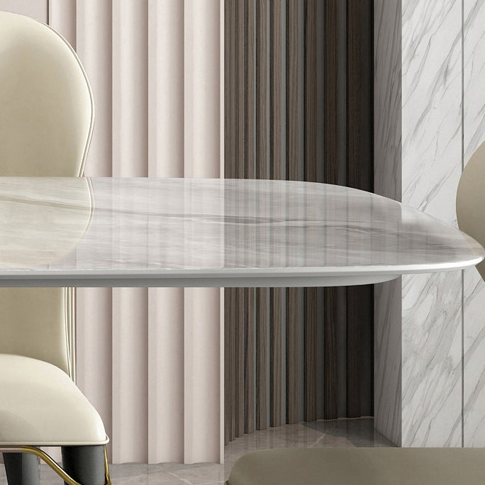 Luxury Sintered Stone Top Table Rectangle Grey Table with Gold Metal Pedestal Clearhalo ' dining_table' 'Dining Tables & Seating' 'Dining Tables' 'furn' 'furn_dining_table' 'Furniture' 'furniture_dining_table' 'Kitchen & Dining Furniture' 'kitchen&dining_furn' 'kitchen' 'kitchen_dining_table' 4239202