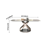 Luxury Sintered Stone Top Table Rectangle Grey Table with Gold Metal Pedestal Clearhalo ' dining_table' 'Dining Tables & Seating' 'Dining Tables' 'furn' 'furn_dining_table' 'Furniture' 'furniture_dining_table' 'Kitchen & Dining Furniture' 'kitchen&dining_furn' 'kitchen' 'kitchen_dining_table' 4239204