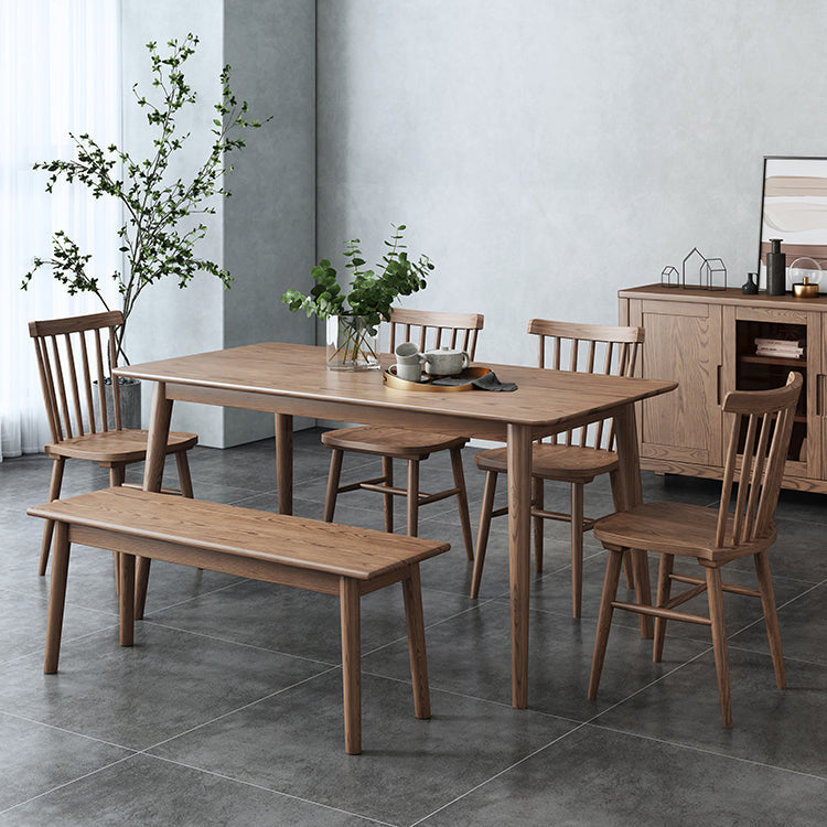 Modern Brown Dining Table Rectangle Solid Wood Dining Table with 4 Legs Clearhalo ' dining_table' 'Dining Tables & Seating' 'Dining Tables' 'furn' 'furn_dining_table' 'Furniture' 'furniture_dining_table' 'Kitchen & Dining Furniture' 'kitchen&dining_furn' 'kitchen' 'kitchen_dining_table' 4239207