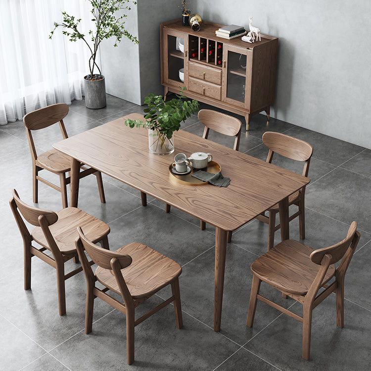 Modern Brown Dining Table Rectangle Solid Wood Dining Table with 4 Legs Clearhalo ' dining_table' 'Dining Tables & Seating' 'Dining Tables' 'furn' 'furn_dining_table' 'Furniture' 'furniture_dining_table' 'Kitchen & Dining Furniture' 'kitchen&dining_furn' 'kitchen' 'kitchen_dining_table' 4239208