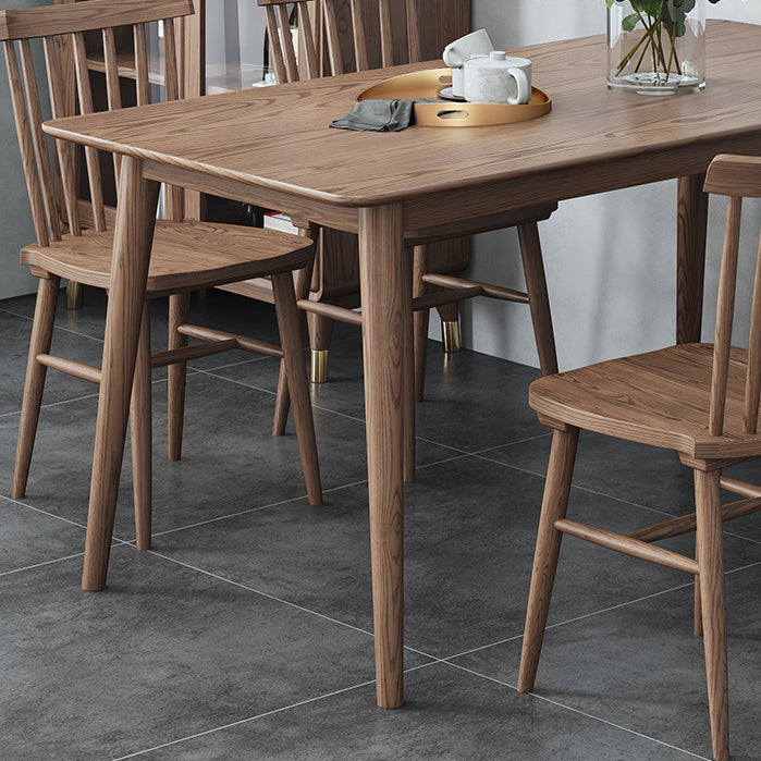 Modern Brown Dining Table Rectangle Solid Wood Dining Table with 4 Legs Clearhalo ' dining_table' 'Dining Tables & Seating' 'Dining Tables' 'furn' 'furn_dining_table' 'Furniture' 'furniture_dining_table' 'Kitchen & Dining Furniture' 'kitchen&dining_furn' 'kitchen' 'kitchen_dining_table' 4239209