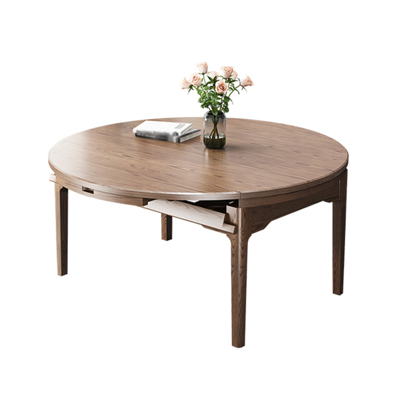 Modern Brown Dining Table Round Solid Wood Dining Table with 4 Legs for Home Without Chairs Clearhalo ' dining_table' 'Dining Tables & Seating' 'Dining Tables' 'furn' 'furn_dining_table' 'Furniture' 'furniture_dining_table' 'Kitchen & Dining Furniture' 'kitchen&dining_furn' 'kitchen' 'kitchen_dining_table' 4239239