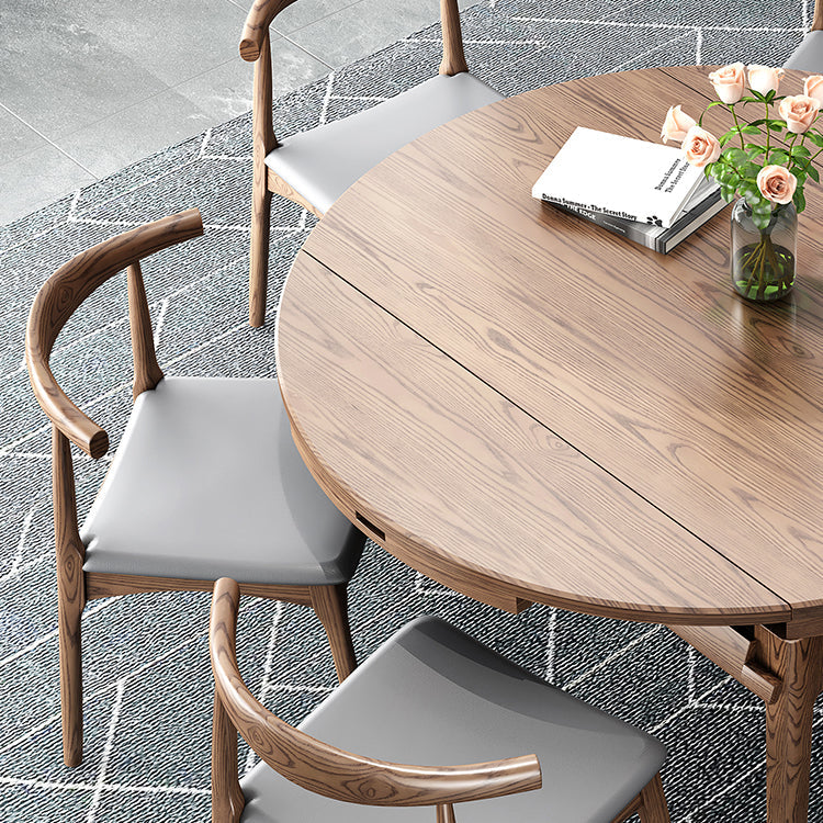 Modern Brown Dining Table Round Solid Wood Dining Table with 4 Legs for Home Clearhalo ' dining_table' 'Dining Tables & Seating' 'Dining Tables' 'furn' 'furn_dining_table' 'Furniture' 'furniture_dining_table' 'Kitchen & Dining Furniture' 'kitchen&dining_furn' 'kitchen' 'kitchen_dining_table' 4239242