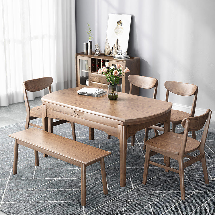 Modern Brown Dining Table Round Solid Wood Dining Table with 4 Legs for Home Clearhalo ' dining_table' 'Dining Tables & Seating' 'Dining Tables' 'furn' 'furn_dining_table' 'Furniture' 'furniture_dining_table' 'Kitchen & Dining Furniture' 'kitchen&dining_furn' 'kitchen' 'kitchen_dining_table' 4239248