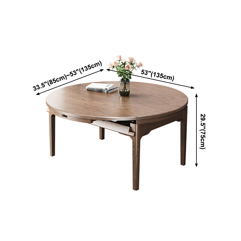 Modern Brown Dining Table Round Solid Wood Dining Table with 4 Legs for Home Clearhalo ' dining_table' 'Dining Tables & Seating' 'Dining Tables' 'furn' 'furn_dining_table' 'Furniture' 'furniture_dining_table' 'Kitchen & Dining Furniture' 'kitchen&dining_furn' 'kitchen' 'kitchen_dining_table' 4239251