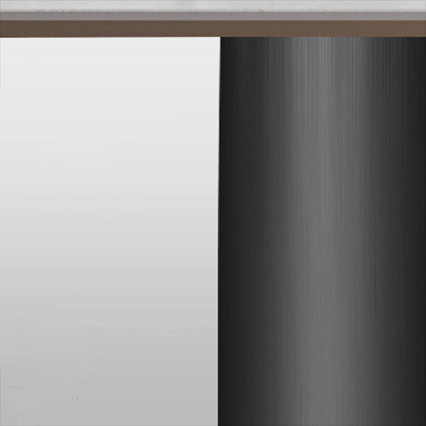 Metal Traditional Luxury Rectangle Table Sintered Stone Indoor Table for Kitchen Clearhalo ' dining_table' 'Dining Tables & Seating' 'Dining Tables' 'furn' 'furn_dining_table' 'Furniture' 'furniture_dining_table' 'Kitchen & Dining Furniture' 'kitchen&dining_furn' 'kitchen' 'kitchen_dining_table' 4239259