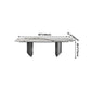 Metal Traditional Luxury Rectangle Table Sintered Stone Indoor Table for Kitchen Clearhalo ' dining_table' 'Dining Tables & Seating' 'Dining Tables' 'furn' 'furn_dining_table' 'Furniture' 'furniture_dining_table' 'Kitchen & Dining Furniture' 'kitchen&dining_furn' 'kitchen' 'kitchen_dining_table' 4239263