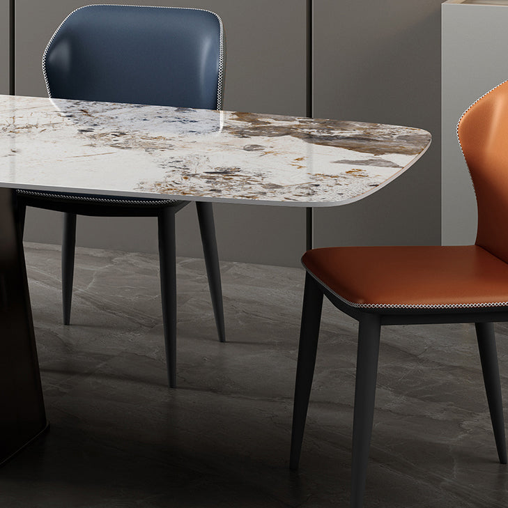 Metal Traditional Luxury Rectangular Table Sintered Stone Table Clearhalo ' dining_table' 'Dining Tables & Seating' 'Dining Tables' 'furn' 'furn_dining_table' 'Furniture' 'furniture_dining_table' 'Kitchen & Dining Furniture' 'kitchen&dining_furn' 'kitchen' 'kitchen_dining_table' 4239270
