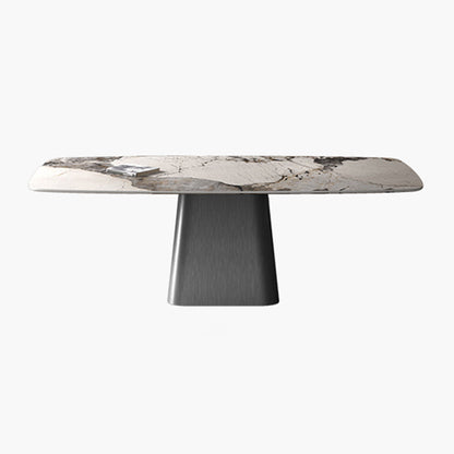 Metal Traditional Luxury Rectangular Table Sintered Stone Table Gray Without Chairs Clearhalo ' dining_table' 'Dining Tables & Seating' 'Dining Tables' 'furn' 'furn_dining_table' 'Furniture' 'furniture_dining_table' 'Kitchen & Dining Furniture' 'kitchen&dining_furn' 'kitchen' 'kitchen_dining_table' 4239271
